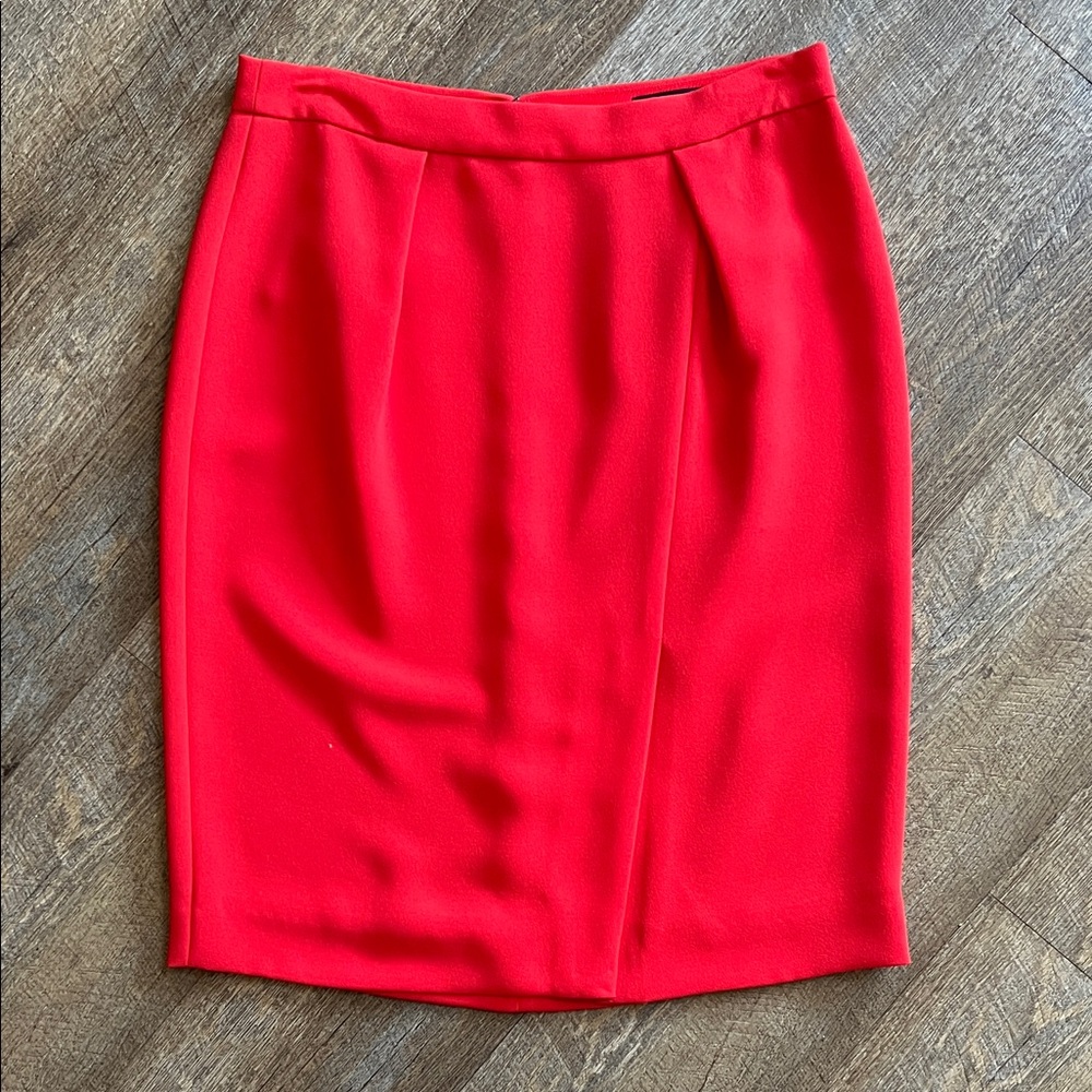 J. Crew Vibrant Red Pencil Skirt with Front Slit